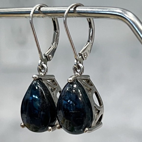 Australian Vivianite Sterling Silver Lever Back Earrings - Picture 3 of 11
